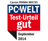 Test PCWelt - Canon PIXMA MX725 - Testurteil: Gut